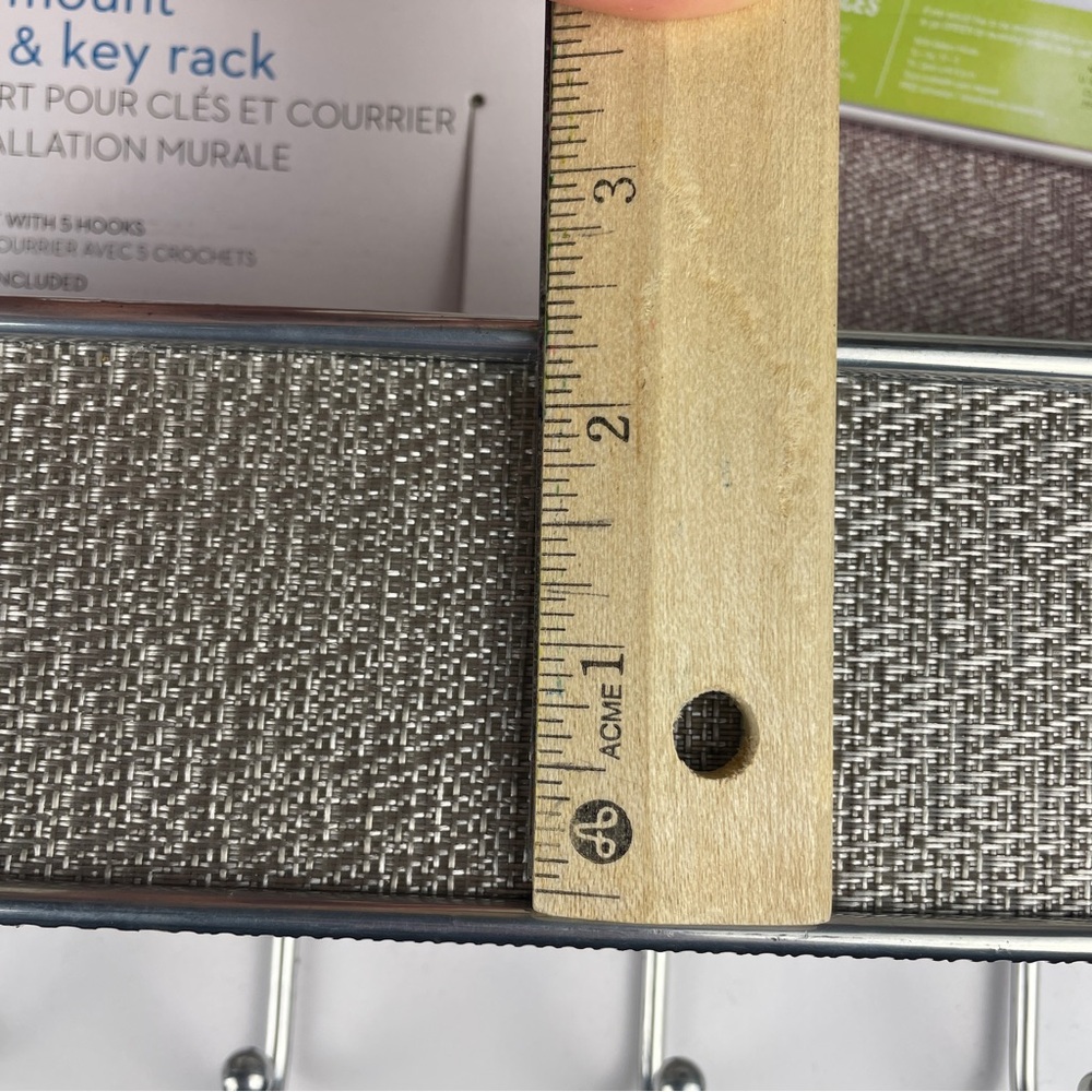 iDesign Silver Metal Wall Mount Mail & Key Rack NEW - Picture 5 of 5
